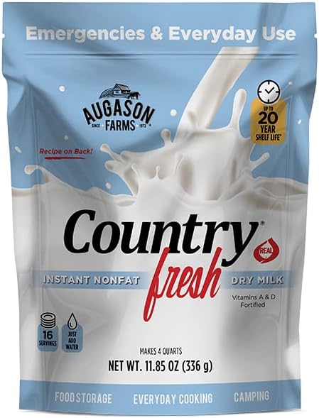 251024151659873_1 Augason Farms Country Fresh? 100% Real Instant Nonfat Dry Milk Powder Resealable Pouch 11.8 oz. - Image 1
